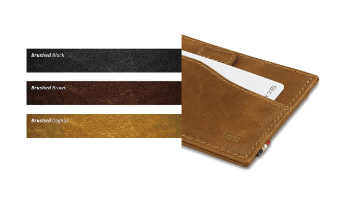 Brushed Leather Brushed leather sample names and an image with the brushed card holder